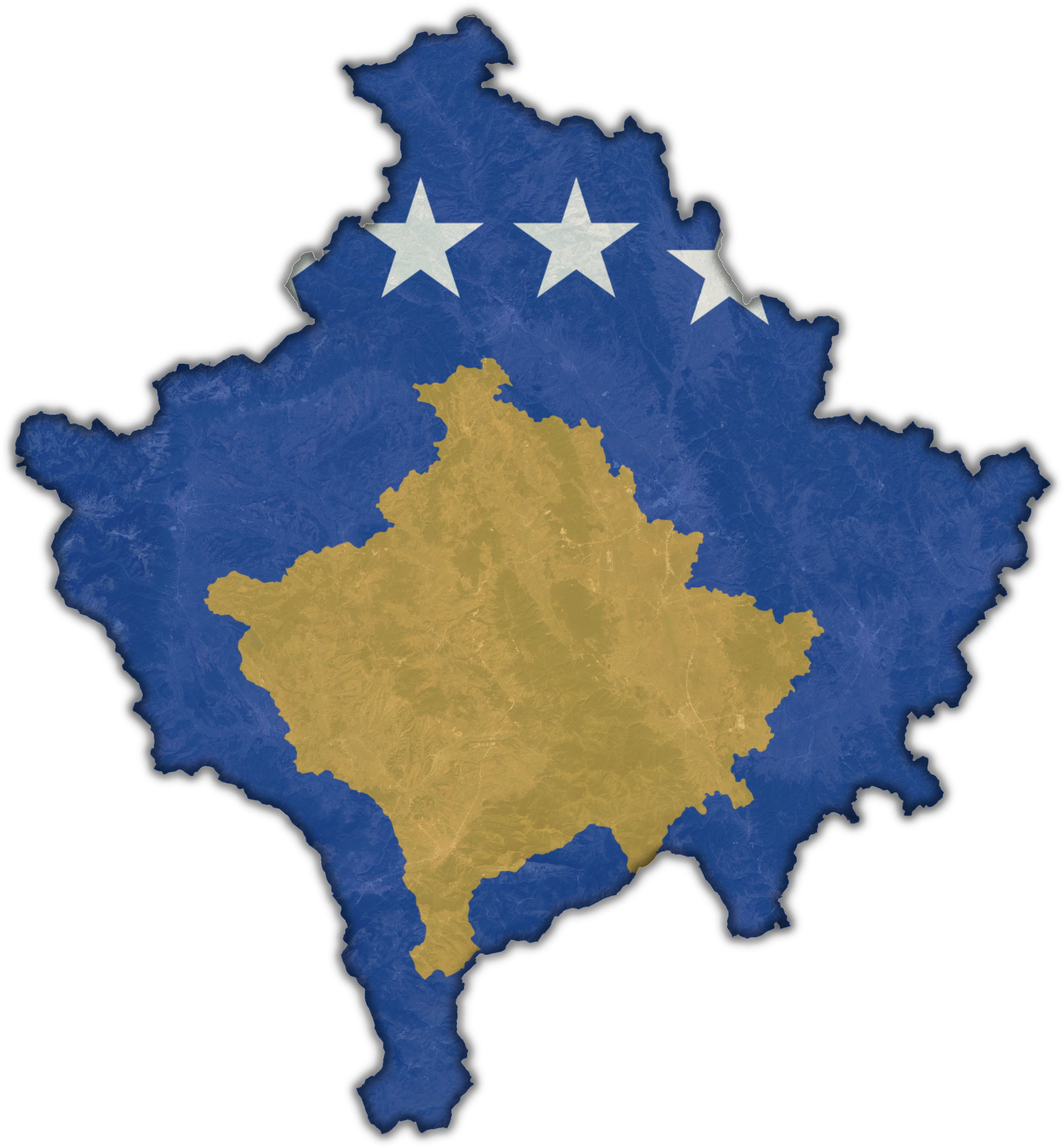 Kosovo Flag Map