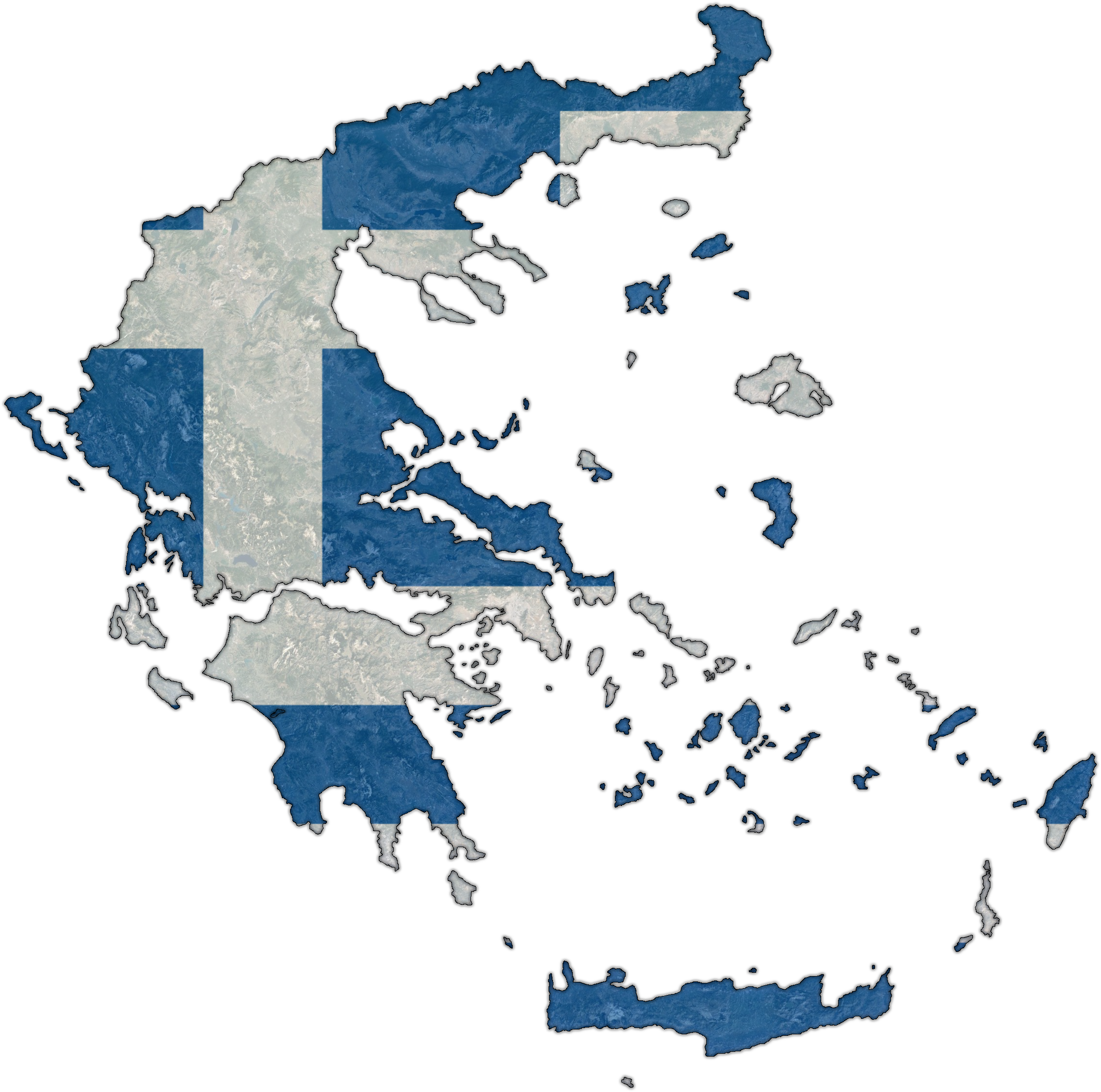 Greece Flag Map
