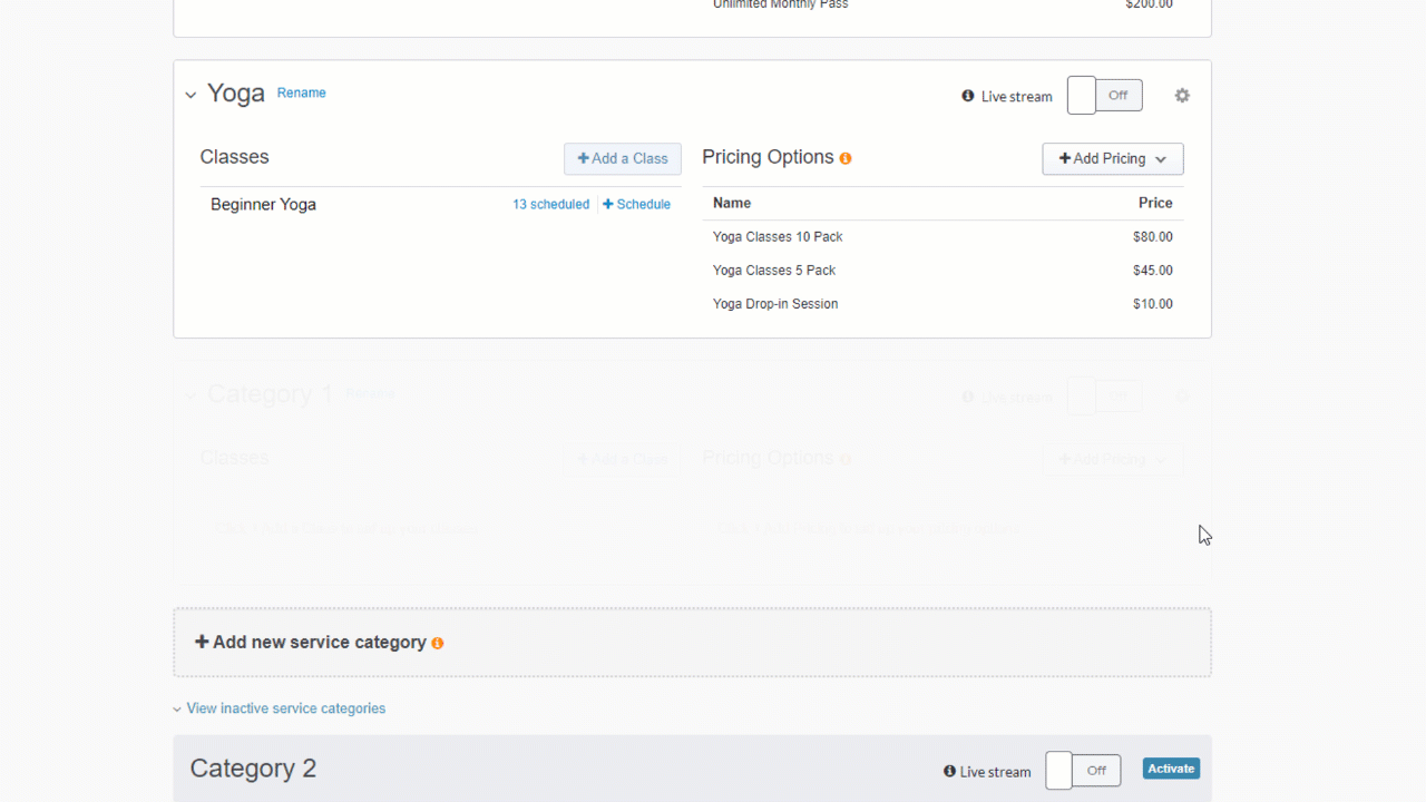 Naming a new service category